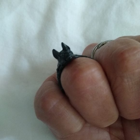 Black Bat Ring Adjustable Goth Whimsigoth Witchy Cosplay Halloween Costume Party - Picture 11 of 12